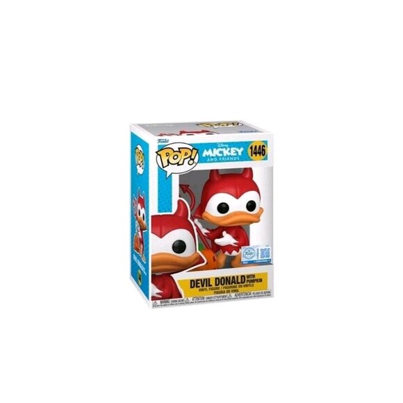 Funko Pop! Disney Mickey & Friends Devil Donald + Pumpkin #1446 w/ Protector - Picture 1 of 7